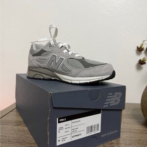 New Balance Light Gray and White Athletic Shoes